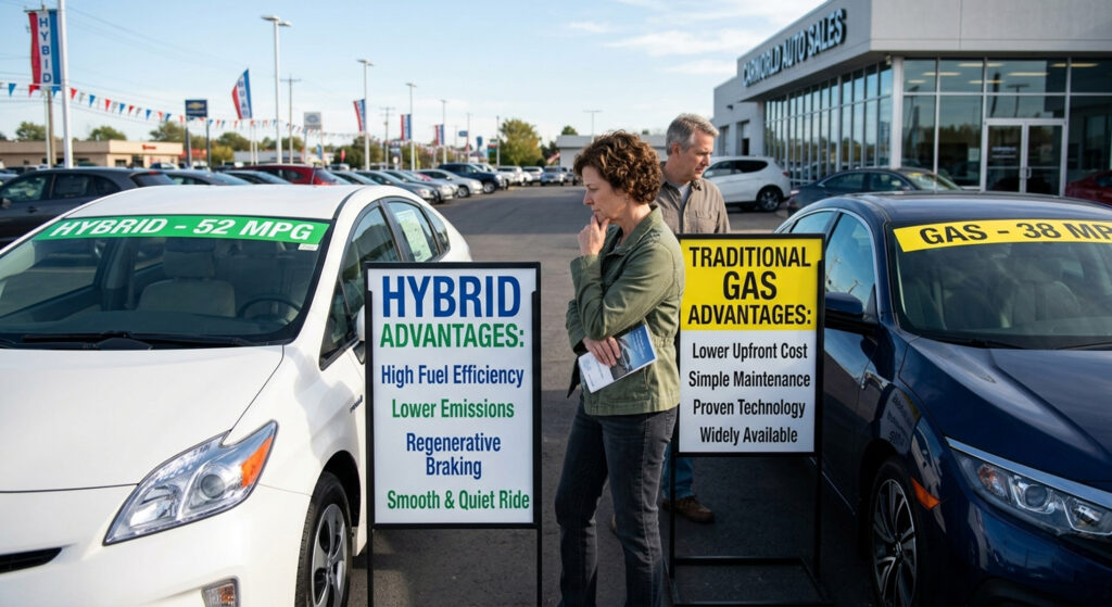 Hybrid vs. Gas Car.